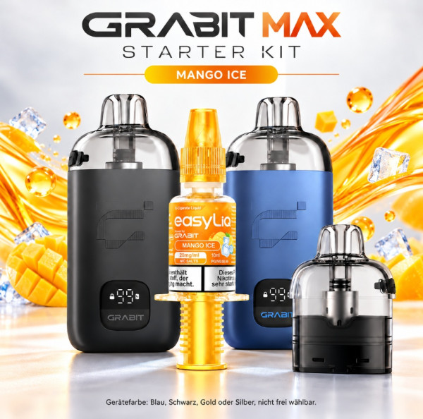 Grabit EasyLiQ Starter Kit 10 ml - Easyliq Mango Ice 20mg