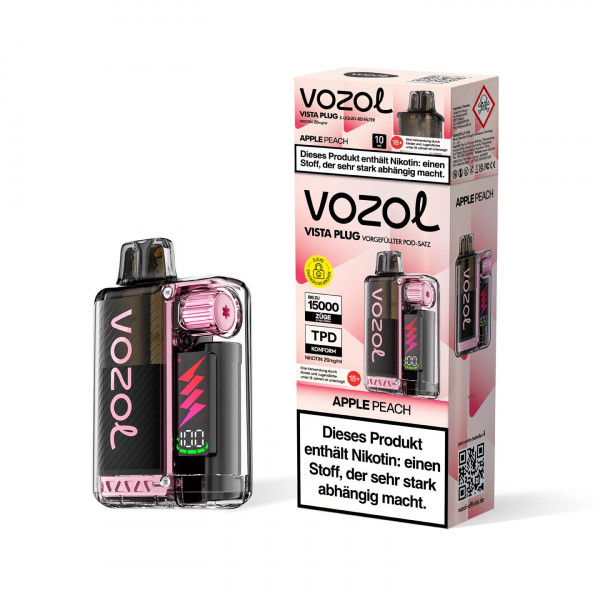 Vozol Vista Plug Apple Peach 20mg/ml - Prefilled Starterkit 12ml