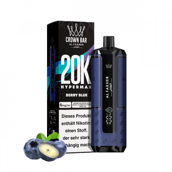 Al Fakher Berry Blue - Crown Bar Hypermax 20k Podkit 22 ml