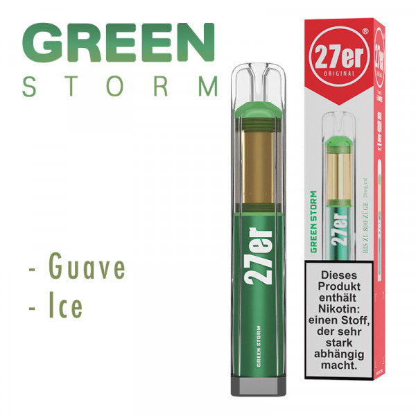 Venookah 27er 800 E-Shisha Vape - Guava Ice (Green Storm)