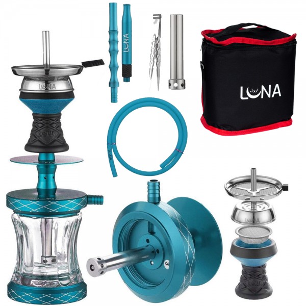 Luna Travel Hookah Vacanza - Blue inkl. Tasche