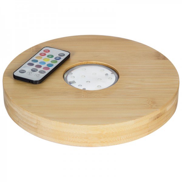 Secret LED Untersetzer 22cm - Bambus inkl. LED