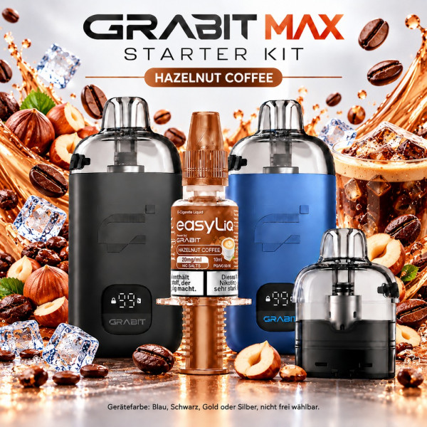 Grabit EasyLiQ Starter Kit 10 ml - Easyliq Hazelnut Coffee 20mg
