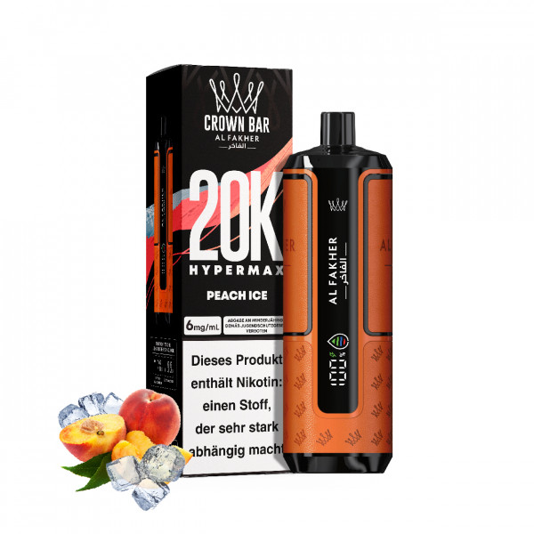 Al Fakher Peach Ice 6mg/ml - Crown Bar Hypermax 20k Podkit 22 ml