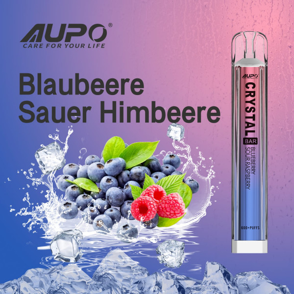 Crystal Bar Vape AUPO 600 - Blueberry Sour Raspberry