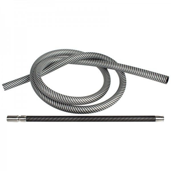 Shisha Silikonschlauch Set - Carbon Schwarz-Weiß