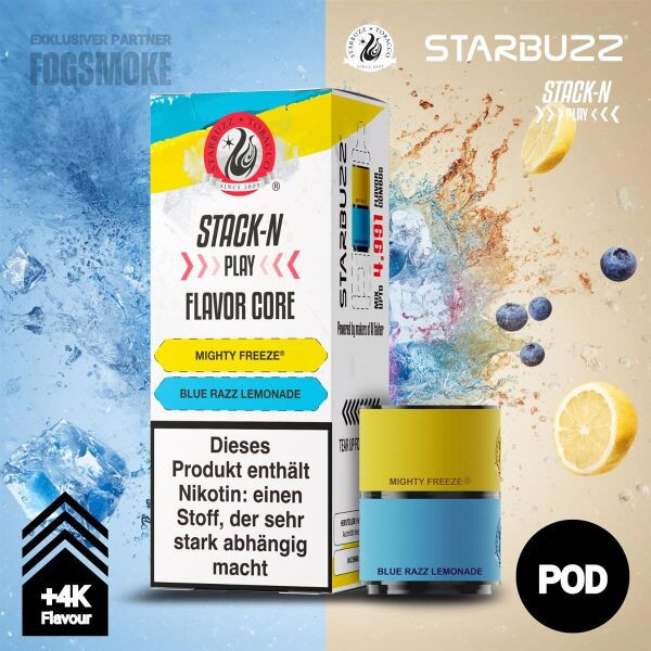 Starbuzz Stack-N Play Pod - Mighty Freeze + Blue Razz Lemonade 4 ml