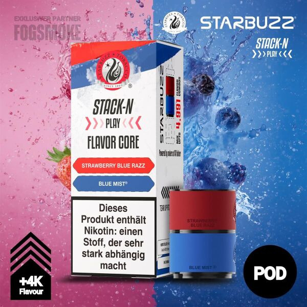 Starbuzz Stack-N Play Pod - Strawberry Blue Razz + Blue Mist 4 ml