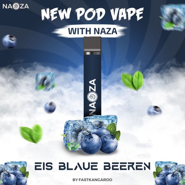 Naza E-Shisha Einweg Vape Nikotinfrei - Eis Blaubeeren