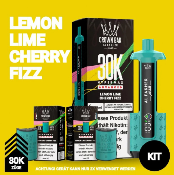 Al Fakher Lemon Lime Cherry Fizz - Crown Bar Hypermax 30k Podkit 22 ml