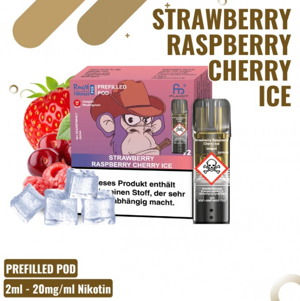 Randm Tornado Prefilled Pod Strawberry Raspberry Cherry Ice (2 Stk.)