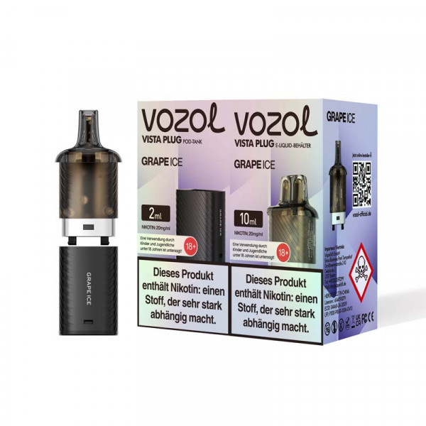 Vozol Vista Plug Nachfüllbehälter - Grape Ice 2+10 ml 20mg/ml