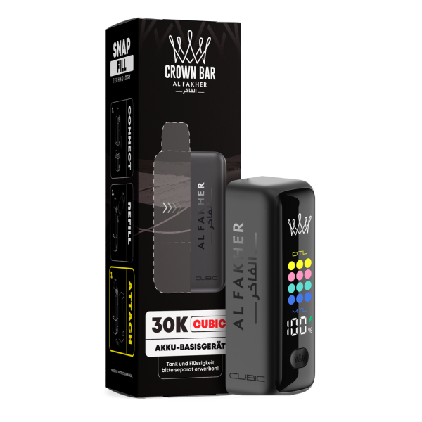 Al Fakher Crown 30k Cubic Basisgerät - Matt Schwarz