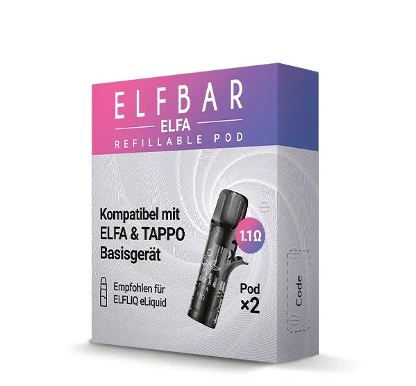 Elfbar ELFA Turbo wiederbefüllbare Leer-Pods 1.1 Ohm (2x)