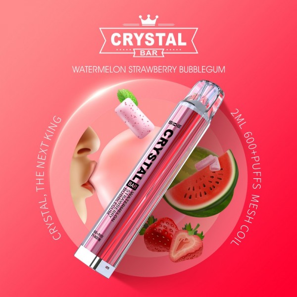Crystal Bar Vape 600 - Watermelon Strawberry Bubblegum
