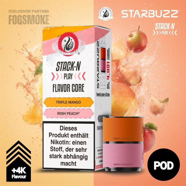 Starbuzz Stack-N Play Pod - Triple Mango + Irish Peach 4 ml