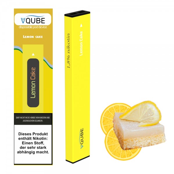 VQube E-Shisha Einweg Vape - Lemon Cake 350er