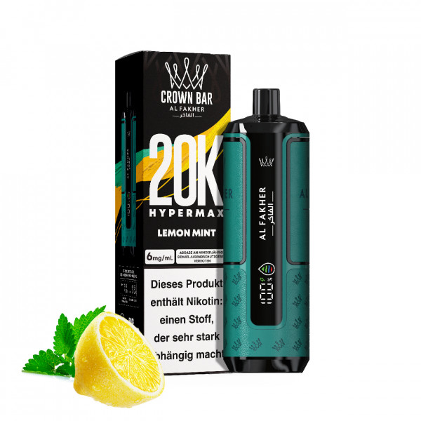 Al Fakher Lemon Mint 6mg/ml - Crown Bar Hypermax 20k Podkit 22 ml