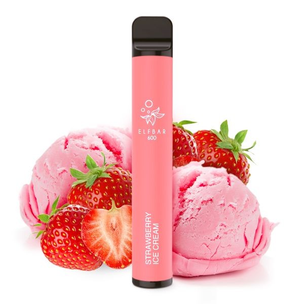 Elfbar 600 E-Shisha Einweg Vape - Strawberry Ice Cream Nikotinfrei