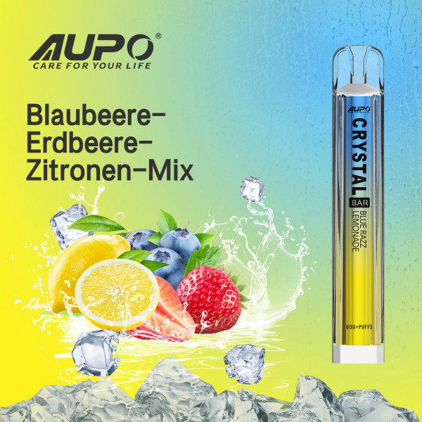 Crystal Bar Vape AUPO 600 - Blue Razz Lemonade