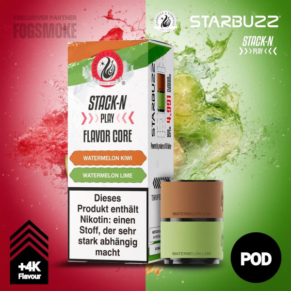 Starbuzz Stack-N Play Pod - Watermelon Kiwi + Watermelon Lime 4 ml